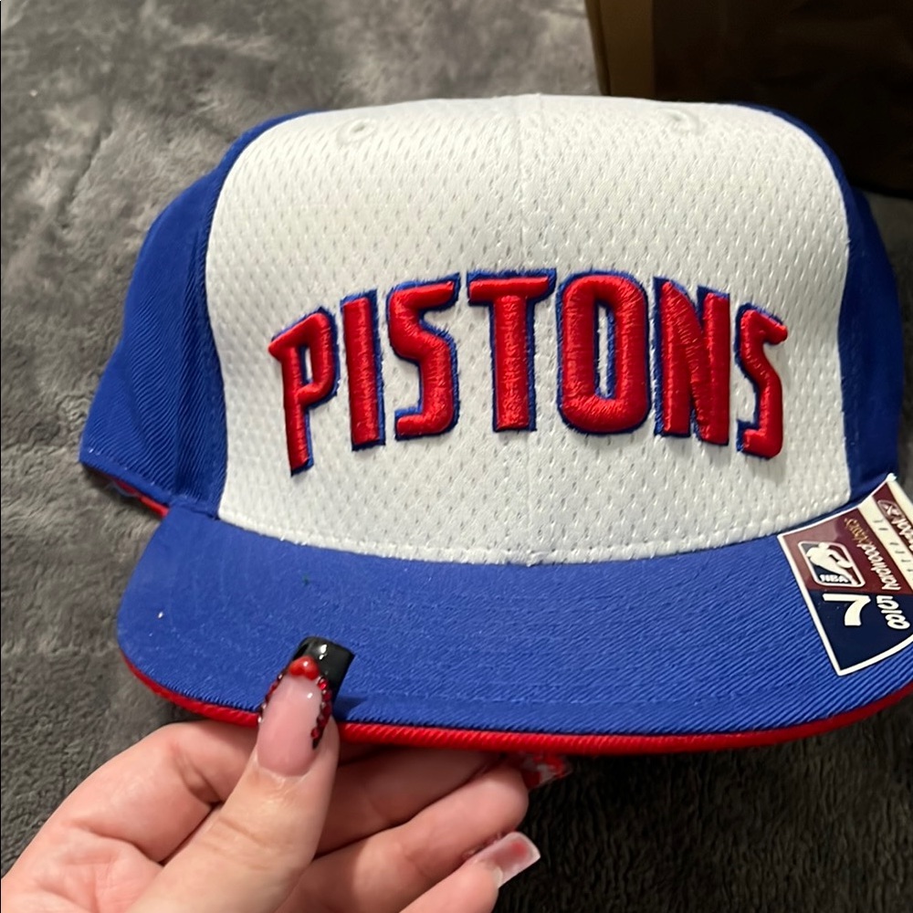 Reebok Blue and White Pistons Cap